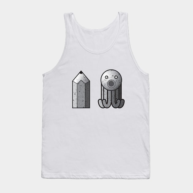 Pencil and Octopus Statues Tank Top by nickfolz